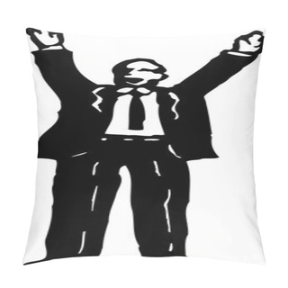 Personality  Woodcut Illustration Of Politician Pillow Covers