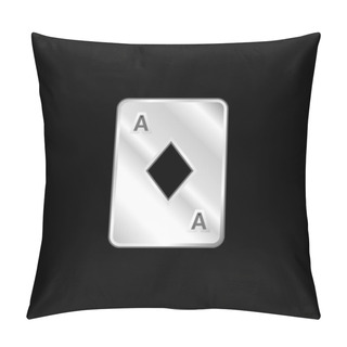 Personality  Ace Of Diamonds Silver Plated Metallic Icon Pillow Covers