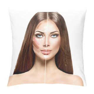 Personality  Face Before And After Blending Contour Pillow Covers