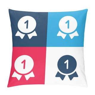 Personality  Best Blue And Red Four Color Minimal Icon Set Pillow Covers