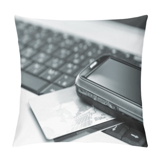 Personality  Cards And Mobile Phone On The Notebook Pillow Covers