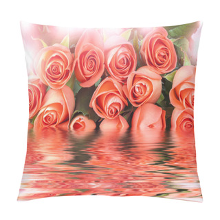 Personality  Pink Roses In Water Pillow Covers