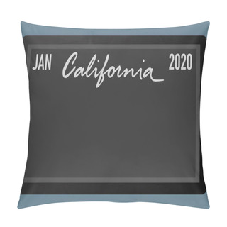 Personality  California New Car Digital Registration Plate Vector Pillow Covers