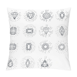 Personality  Set Of Geometric Crystals. Geometric Shapes. Trendy Hipster Retro Backgrounds And Logotypes. Pillow Covers