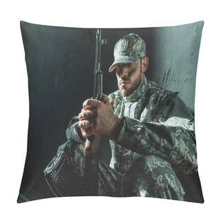 Personality  Soldier In Military Uniform With Rifle Pillow Covers