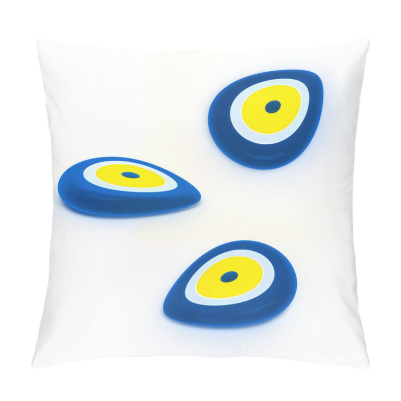 Personality  Evil Eye Amulet On White Background Protect From Bad Things Usin Pillow Covers
