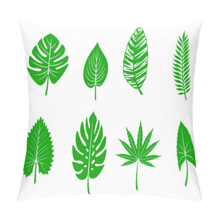Personality  Green Tropical Leaves Pillow Covers