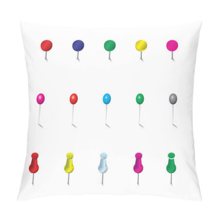Personality  Set Of Push Pins In Different Color Pillow Covers