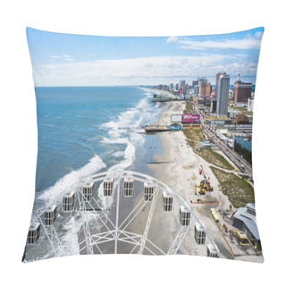 Personality  ATLANTIC CITY, USA - SEPTEMBER 20, 2017: Atlantic City Waterline Pillow Covers