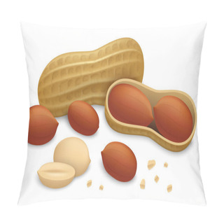 Personality  Peanut Icon Set, Realistic Style Pillow Covers