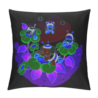 Personality  Animals Playing In The Flower Pillow Covers