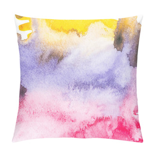 Personality  Abstract Painting With Colorful Paint Blots On White  Pillow Covers