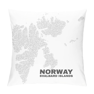 Personality  Vector Svalbard Islands Map Of Dots Pillow Covers