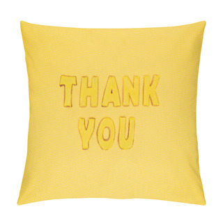 Personality  Thank You Lettering In Cookies Isolated On Yellow Background Pillow Covers