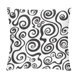 Personality  Abstract Monochrome Curved Lines Seamless Pillow Covers