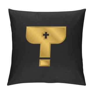 Personality  Baptism Gold Plated Metalic Icon Or Logo Vector Pillow Covers