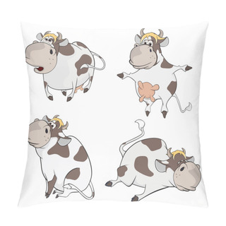 Personality  Set Of Happy Cows Pillow Covers