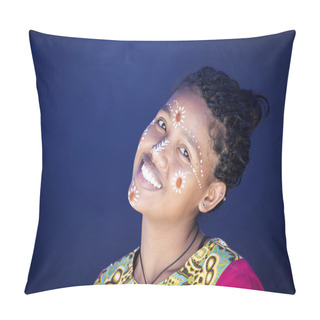 Personality   Aboriginal Girls Decorate Their Faces, Amoronia Orange Coast, Madagascar,   Pillow Covers