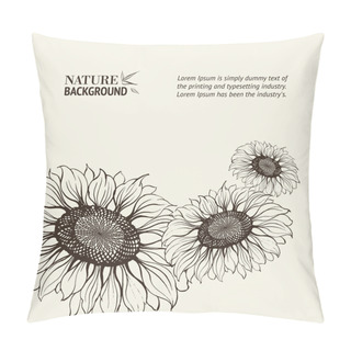 Personality  Illustration Of Sunflower. Pillow Covers