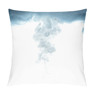 Personality  Close Up View Of Grey Ink Splash Isolated On White Pillow Covers