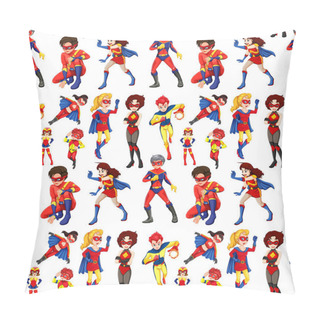 Personality  Seamless Male And Female Superheroes Pillow Covers