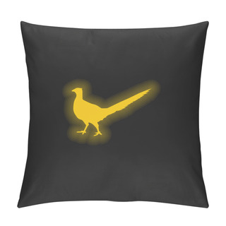Personality  Bird Peasant Animal Shape Yellow Glowing Neon Icon Pillow Covers