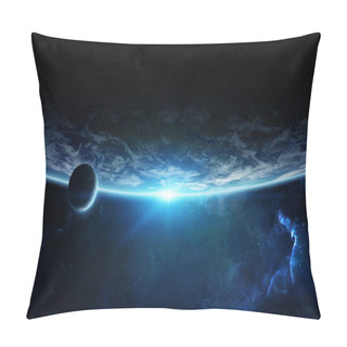 Personality  Distant Planet System In Space With Exoplanets 3D Rendering Elem Pillow Covers