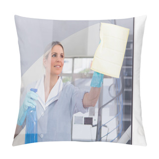 Personality  Young Maid With Bottle And Sponge Pillow Covers