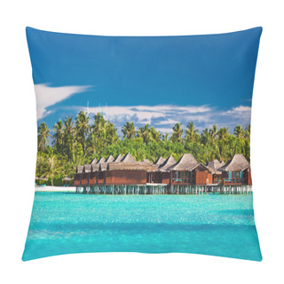 Personality  Overwater Bungallows In Lagoon On Tropical Island Pillow Covers