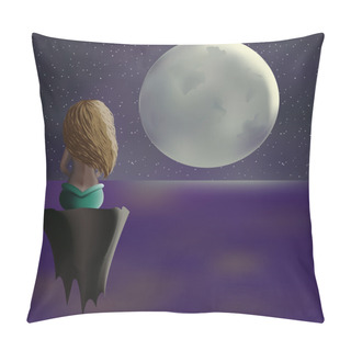 Personality  The Mermaid Sitting On The Rock Over The Sea And Looking At The  Pillow Covers