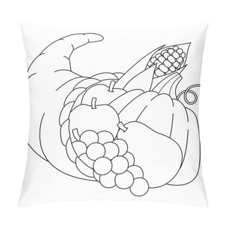 Personality  Thanksgiving Cornucopia Isolated Coloring Page  Pillow Covers