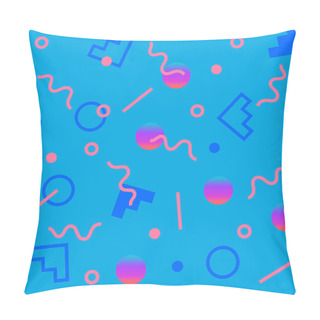 Personality  Seamless Pattern With 80s Memphis Style And Vibrant Psychedelic Colors Pillow Covers