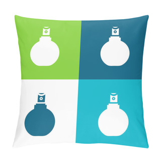 Personality  Bathroom Spray Bottle Flat Four Color Minimal Icon Set Pillow Covers
