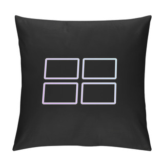 Personality  4 Rectangles Blue Gradient Vector Icon Pillow Covers