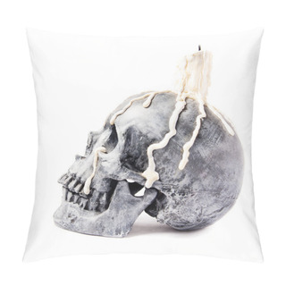 Personality  Scary Halloween Skull With Melted Candle Pillow Covers