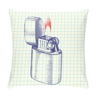 Personality  Lighter Sketch Vector Illustration Pillow Covers