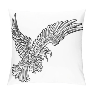 Personality  Eagle Swooping From The Side Pillow Covers