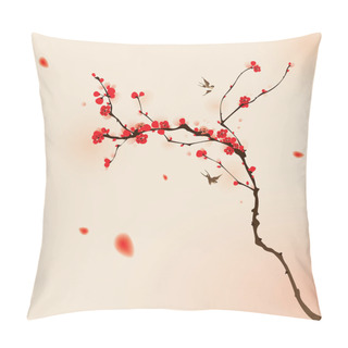 Personality  Chinese Style Blossoming Tree Banner Pillow Covers