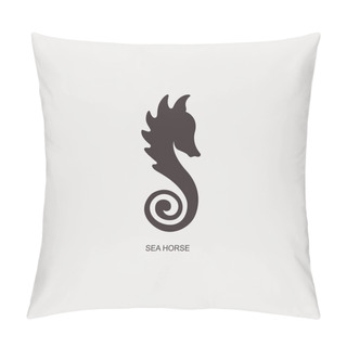 Personality  Stylized Graphic Seahorse. Silhouette Illustration Of Sea Life.  Pillow Covers