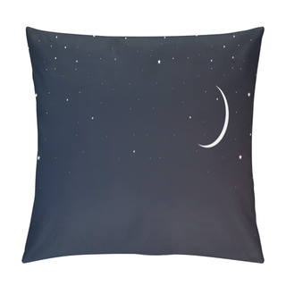 Personality  Night Sky With A Crescent Moon And Stars Pillow Covers