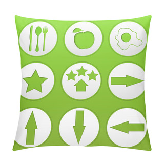 Personality  Buttons On A Green Background Pillow Covers