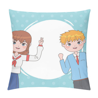 Personality  Boy Girl Manga Pillow Covers