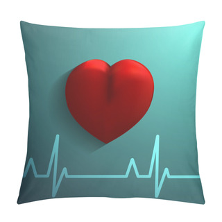 Personality  Healthy Heart  Icon On Blue Background Pillow Covers