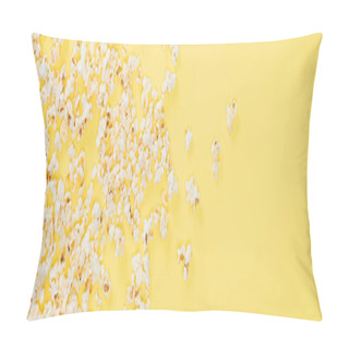 Personality  Top View Of Salty Tasty Popcorn On Yellow, Banner, Cinema Concept Pillow Covers