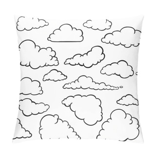 Personality  Vector Set Of Outline Clouds Pillow Covers