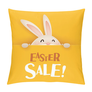Personality   Easter Bunny With Big Sign. Pillow Covers