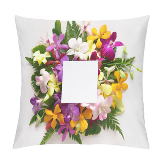 Personality  Flat Lay Colorful Floral Frame Pillow Covers