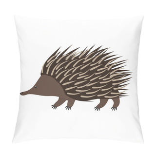 Personality  Echidna. Flat Cartoon Vector Illustration Pillow Covers