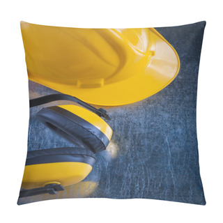 Personality  Safety Yellow Headphones And Work Helmet Pillow Covers