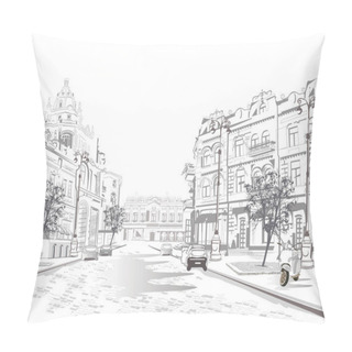 Personality  Series Of Street Views In The Old City. Pillow Covers